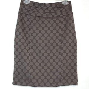 H&M Dotted Texture Lined Pencil Skirt Dark Taupe Size 6
